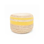Puf z juty so žltým detailom LABEL51 Braided
