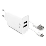 Nabíjačka do siete FIXED 2xUSB, 15W Smart Rapid Charge + Micro USB kabel 1m (FIXC15-2UM-WH) biela nabíjačka do siete • 2x USB • 15 W • podporuje rýchl