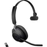 Headset s Bluetooth, s USB bez kabelu Jabra Evolve2 65 monaural přes uši černá