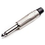 Jack konektor 6.35 mm Amphenol ACPM-KN zástrčka, rovná, pólů 2, stříbrná, 1 ks, mono