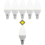 LED žárovka Basetech 230 V, E14, 3.5 W = 25 W, teplá bílá, A+ (A++ - E), tvar svíčky, 6 ks