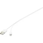 IPad/iPhone/iPod datový kabel/nabíjecí kabel Basetech BT1554477, 1.00 m, bílá