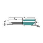 Dutinka Weidmüller 9004370000, bandware, 2.5 mm² x 8 mm, částečná izolace, šedá, 500 ks