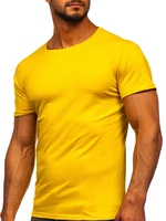 Tmavožlté pánske tričko bez potlače Bolf 2005