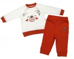 Baby Nellys Kojenecká tepláková souprava  Teddy, dvojí zap. u krku - smetanová, vel. 92 (18-24m)