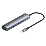 USB Hub Baseus USB-C/3x USB 3.0, HDMI, RJ45, USB-C PD (CAHUB-J0G) sivý USB hub • 6 v 1 • pripojenie cez USB-C port • odolná hliníková konštrukcia • ko