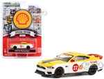 2022 Ford Mustang Mach 1 22 Yellow and White "Shell Racing" "Shell Oil Special Edition" Series 1 1/64 Diecast Model Car by Greenlight