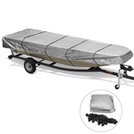 12ft / 14ft / 16ft / 18ft Jon Boat Cover 210D Waterproof Sun Protection Silver