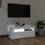 TV Cabinet with LED Lights White 35.4"x13.8"x15.7"