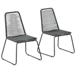 Outdoor Chairs 2 pcs Poly Rattan Black