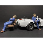 Sitting Mechanics 2 piece Figurine Set for 1/24 Scale Models by American Diorama