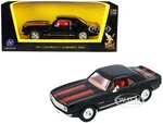 1967 Chevrolet Camaro Z-28 Black with Red Stripes 1/43 Diecast Model Car by Road Signature