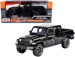 2021 Jeep Gladiator Rubicon (Closed Top) Pickup Truck Black 1/24-1/27 Diecast Model Car by Motormax