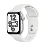 Apple Watch SE GPS, 44mm Silver Aluminium Case with White Sport Band - Regular