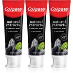 Colgate Natural Extracts Charcoal + White bieliaca zubná pasta s aktívnym uhlím 3 x 75 ml