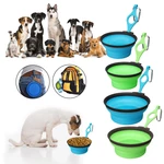 Pet Silica Gel Bowl Dog cat Collapsible Silicone Dow Bowl Candy Color Outdoor Travel Portable Puppy Food Container Feede
