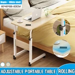 Portable Liftable Removable Macbook Table with 2-Tie Racks Wooden Nightstand Bedside Laptop Desk Home Furniture
