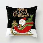 Polyester Black Decor Throw Pillow Case Single-sided Printing Cartoon Christmas Gift Snowman Santa Claus Deer Cushion Co