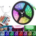 5M DC12V LED Strip Light 5050 RGB Rope Flexible Changing Lamp with Remote Control for TV Bedroom Party Home Led Streifen