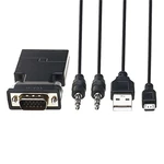 Cabledeconn E0506 VGA Male to HDMI Female Converter 1080P HDMI Adapter Box Audio Port VGA Extension Cable Mini USB Port