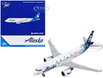 Airbus A320 Commercial Aircraft "Alaska Airlines - Fly with Pride" White with Blue Tail 1/400 Diecast Model Airplane by GeminiJets