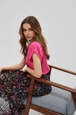 Košilová halenka s obláčky - růžová