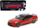 2020 BMW M4 Red Metallic with Carbon Top Limited Edition to 720 pieces Worldwide 1/18 Diecast Model Car by Minichamps