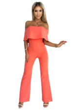 Overall with ruffle and exposed shoulders Bergamo - orange