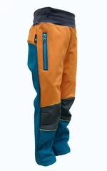 Softshellové kalhoty - petrolejovo-oranžové
