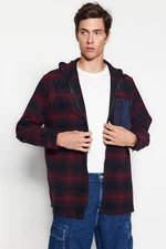 Trendyol Men's Navy Blue Oversize Fit Hooded Pocket Zipper Plaid Check Lumberjack Winter Shirt Trendyol Men's Navy Blue Oversize Fit Hooded Pocket Zipper Plaid Check Lumberjack Winter Shirt