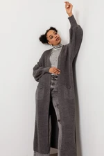 Lafaba Women's Anthracite Balloon Sleeve Long Cardigan