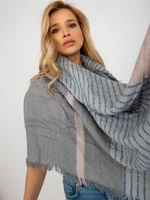 Grey and light pink patterned scarf