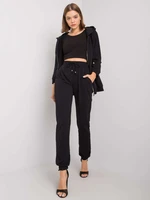 Black three-piece sweatshirt set