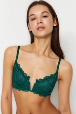 Trendyol Green Lace Capless Underwire Detailed Knitted Bra
