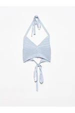 Dilvin 1011 Lace-Up Knitwear Bustier-blue