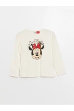 LC Waikiki Crew Neck Minnie Mouse Printed Long Sleeve Girls' T-Shirt