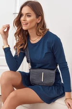 Dark blue dress with ruffle and long sleeves