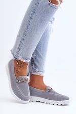 Women's slip-on sneakers with decoration Grey Alena