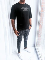 Black men's T-shirt with Dstreet print