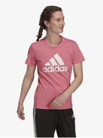 Pink Women's T-Shirt with Printed by adidas Performance W BL T - Women