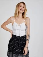 White women's ribbed tank top with TALLY WEiJL ties