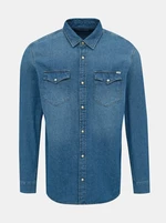 Blue Mens Denim Slim fit Shirt Jack & Jones Heridan - Men