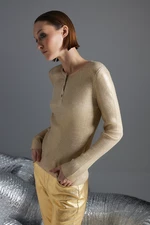 Trendyol béžový listový pletený svetr