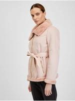 Orsay Růžová dámská bunda v semišové úpravě - Dámské