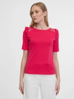 Orsay Tmavě růžové dámské tričko s průstřihem na zádech - Dámské