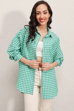 Bigdart 3900 Oversize Check Shirt - Y.green