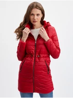 Orsay Red Pikowany Płaszcz Damski - Kobieta