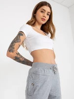 Grey women's sweatpants with pockets