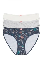 Panties Mimi 36508 K048 Set of 3 blue-gray