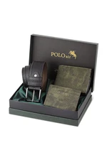 Polo Air Belt Wallet Card Holder Green Set in Gift Box